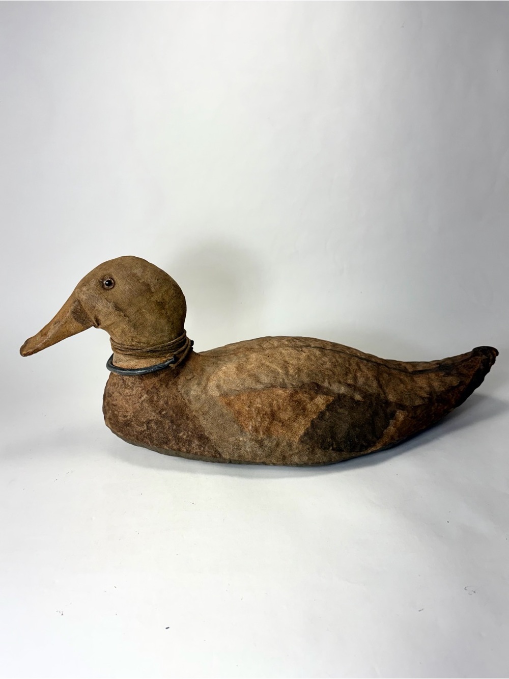 Vintage Antique Canvas Stuffed Hand Stitched Decoy Duck Hunting Primitive